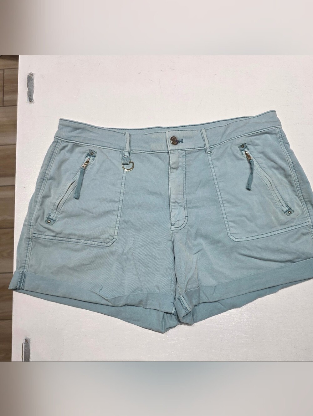 WHBM Pret-a-Play Light Blue Size 12 Casual Zip-Pocket Shorts